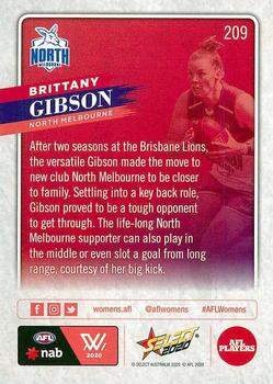 2020 Select Footy Stars #209 Brittany Gibson Back